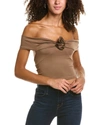 70/21 Draped Top In Beige