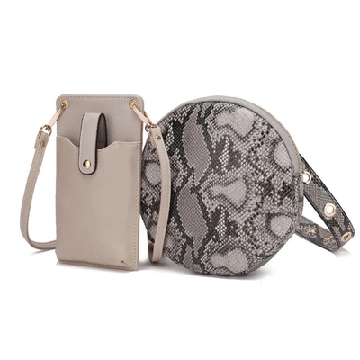 Mkf Collection By Mia K Hailey Smartphone Convertible Crossbody Bag - 2 Pcs Set In Beige