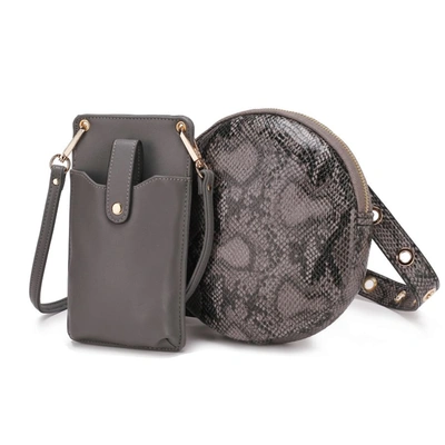 Mkf Collection By Mia K Hailey Smartphone Convertible Crossbody Bag - 2 Pcs Set In Grey