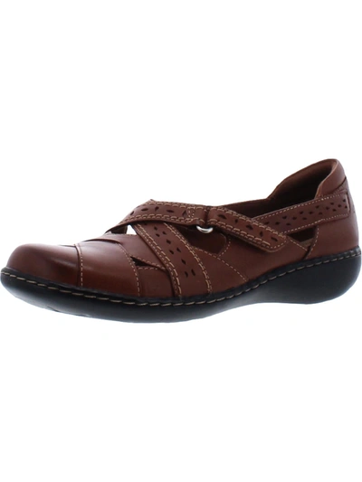 Clarks Ashland Spin Q Womens Leather Comfort Insole Flats In Brown