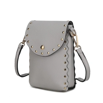 Mkf Collection By Mia K Filomena Vegan Leather Women's Crossbody In Grey