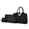 Mkf Collection By Mia K Elissa 3 Pc Set Satchel Handbag With Pouch & Coin Purse In Black