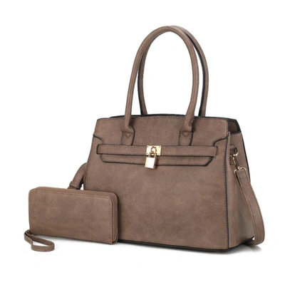 Mkf Collection By Mia K Bruna Satchel Bag With A Matching Wallet -2 Pieces Set In Brown