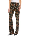 Ferragamo Floral Print Trousers In Black