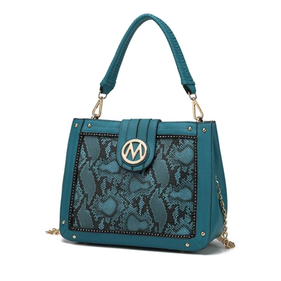 Mkf Collection By Mia K Kamala Shoulder Vegan Leather Women's Handbag In Blue