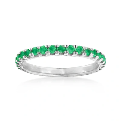 Ross-simons Emerald Ring In Sterling Silver