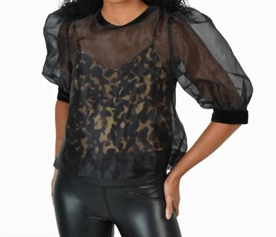 Emily Mccarthy Bella Top In Tortoise Shell In Black