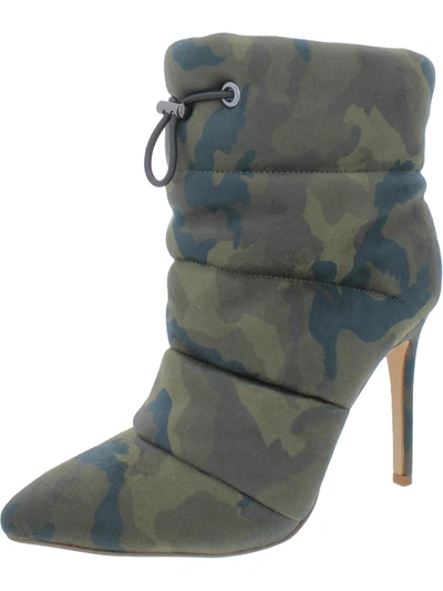 Jessica Simpson Padina Womens Microsuede Pointed Toe Ankle Boots In Green