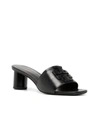 Tory Burch Ines Leather Logo Mule Sandals In Black