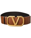 Valentino Reversible Vlogo Buckle Belt In Brown