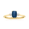 CANARIA FINE JEWELRY CANARIA SAPPHIRE RING WITH DIAMOND ACCENTS IN 10KT YELLOW GOLD