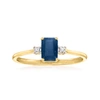 Canaria Fine Jewelry Canaria Sapphire Ring With Diamond Accents In 10kt Yellow Gold In Blue