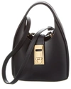 Ferragamo Mini Gancini-buckle Leather Hobo Bag In Black