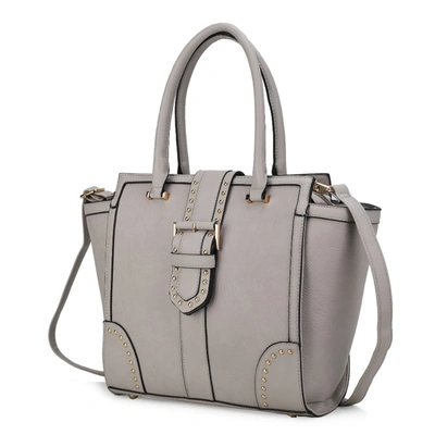 Mkf Collection By Mia K Ilana Satchel Vegan Leather Women's Handbag In Grey
