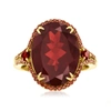 Ross-simons Garnet And . Red Diamond Ring In 14kt Yellow Gold