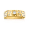 Ross-simons Diamond Moon, Sun And Star Band Ring In 18kt Gold Over Sterling In Silver