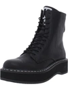 KENDALL + KYLIE HUNT WOMENS FAUX LEATHER ROUND TOE COMBAT & LACE-UP BOOTS