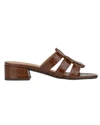 Aquatalia Harla Croco Caged Mule Sandals In Brown