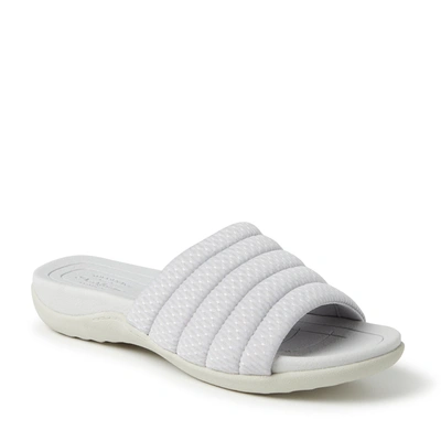 Dearfoams Womens Low Foam Slide Sandal In Silver