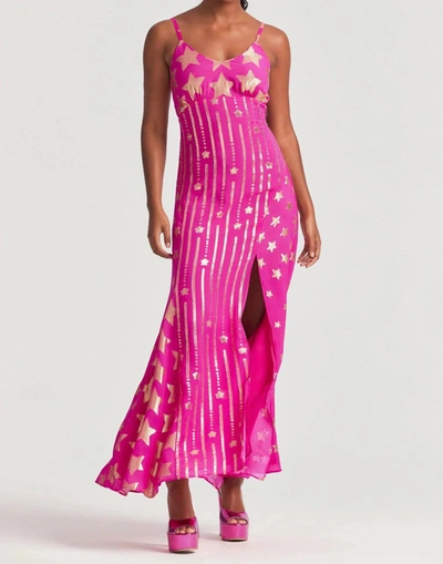 Loveshackfancy Shine Dress In Very Berry In Pink