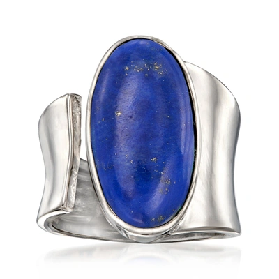 Ross-simons Lapis Wrap Ring In Sterling Silver In Blue