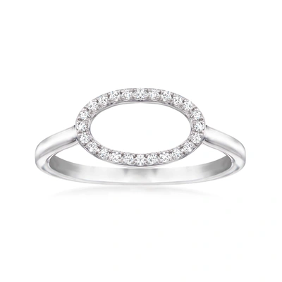 Rs Pure By Ross-simons Diamond Open-oval Ring In Sterling Silver In White