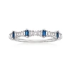 Ross-simons Diamond And . Sapphire Stackable Ring In 14kt White Gold In Blue