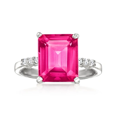 Ross-simons Pink And White Topaz Ring In Sterling Silver In Red