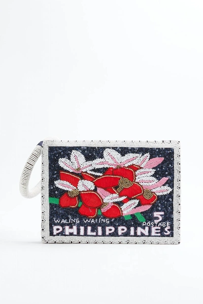 Ethnique Filipinas Handmade Beaded Wristlet In Blue In Multi