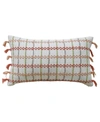 VIBHSA Linden Street Handwoven Knotted Edging Decorative Pillow, 14"X24"