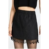 Ganni + Net Sustain Bead-embellished Fringed Recycled-cloqué Mini Skirt In Black