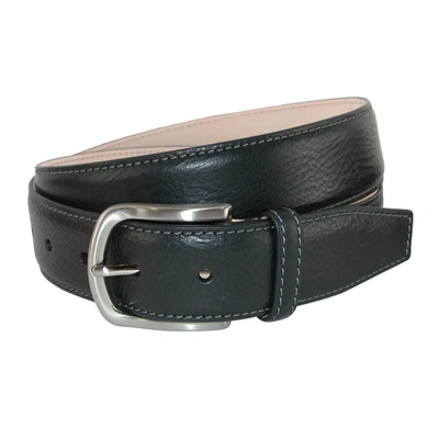 Crookhorndavis Borgo Boxcalf Dress Belt With Solid Brass Buckle In Black