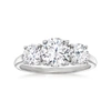 Ross-simons Moissanite 3-stone Ring In Sterling Silver