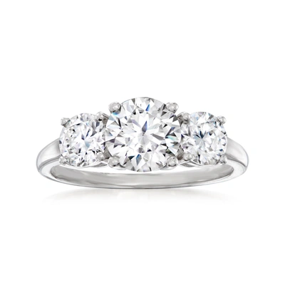 Ross-simons Moissanite 3-stone Ring In Sterling Silver