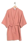 Nordstrom Rack Waffle Weave Robe In Pink Glass