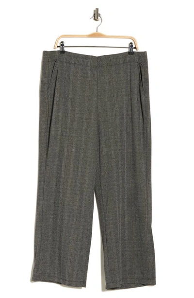 Max Studio Double Knit Wide Leg Pants In Black/ Grey/ Tp
