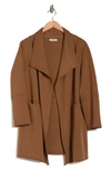 Max Studio Draped Collar Scuba Jacket In Vicuna