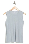 James Perse Slub Cotton Muscle Tank In Blue Fog