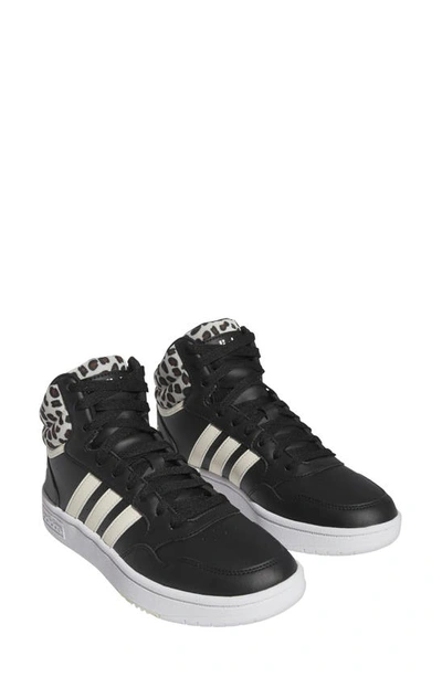 Adidas Originals Hoops 3.0 Mid Sportswear Basketball Sneaker In Black/ Cream White/ White