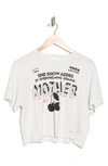 Mother The Slouch Crop Graphic Tee In Cherry Bomb