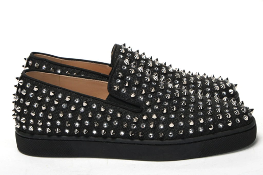 Christian Louboutin Black/crystal Sv Version Roller 1c1s  display picture 3