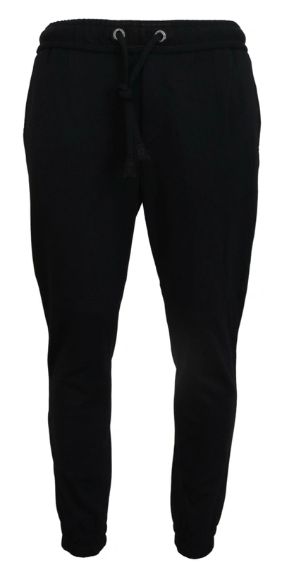 Dolce & Gabbana Black Mens Sport Wool Sweatpants Trousers