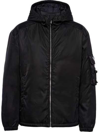 Prada Black Re-nylon Blouson Hooded Jacket