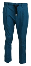 DOLCE & GABBANA DOLCE & GABBANA BLUE COTTON CHINOS TROUSERS MEN'S PANTS