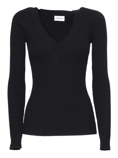 P.a.r.o.s.h Ribbed Knit Top In Black