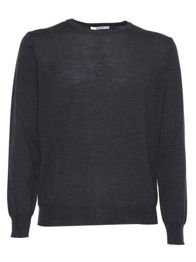 Kangra Cashmere Plain Knit Sweater In Gray