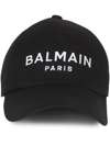BALMAIN BLACK LOGO- EMBROIDERED BASEBALL CAP
