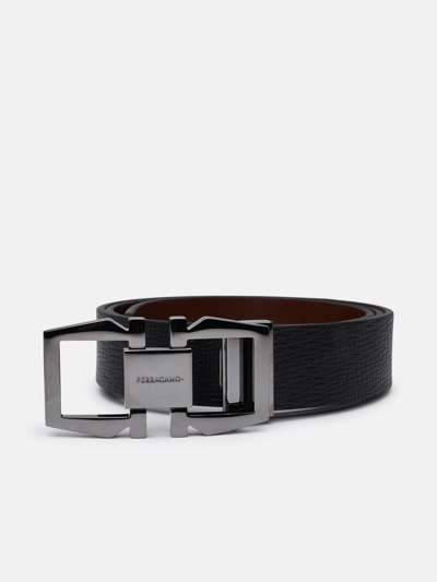 Ferragamo Black Leather Belt
