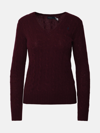 POLO RALPH LAUREN KIMBERLY SWEATER IN BURGUNDY CASHMERE BLEND
