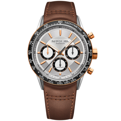 Raymond Weil Chronograph Automatic Watch 7741-s51-65021 In Black / Brown / Gold Tone / Rose / Rose Gold Tone / Silver